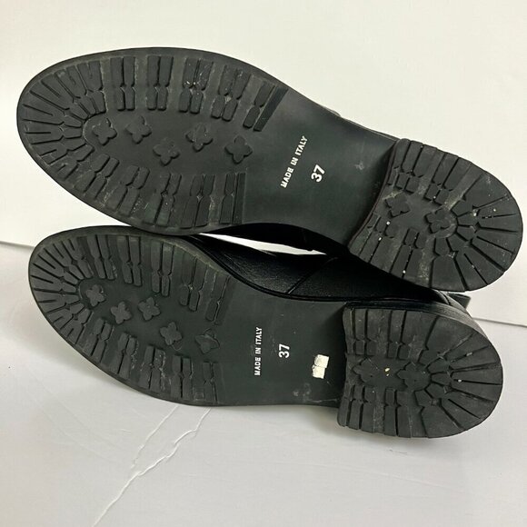 Fabianelli Black Leather Quilted Stretch Chelsea Ankle Boot Sz 37 - Picture 9 of 13